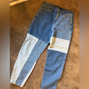 Hollister color block ultra high rise mom jean